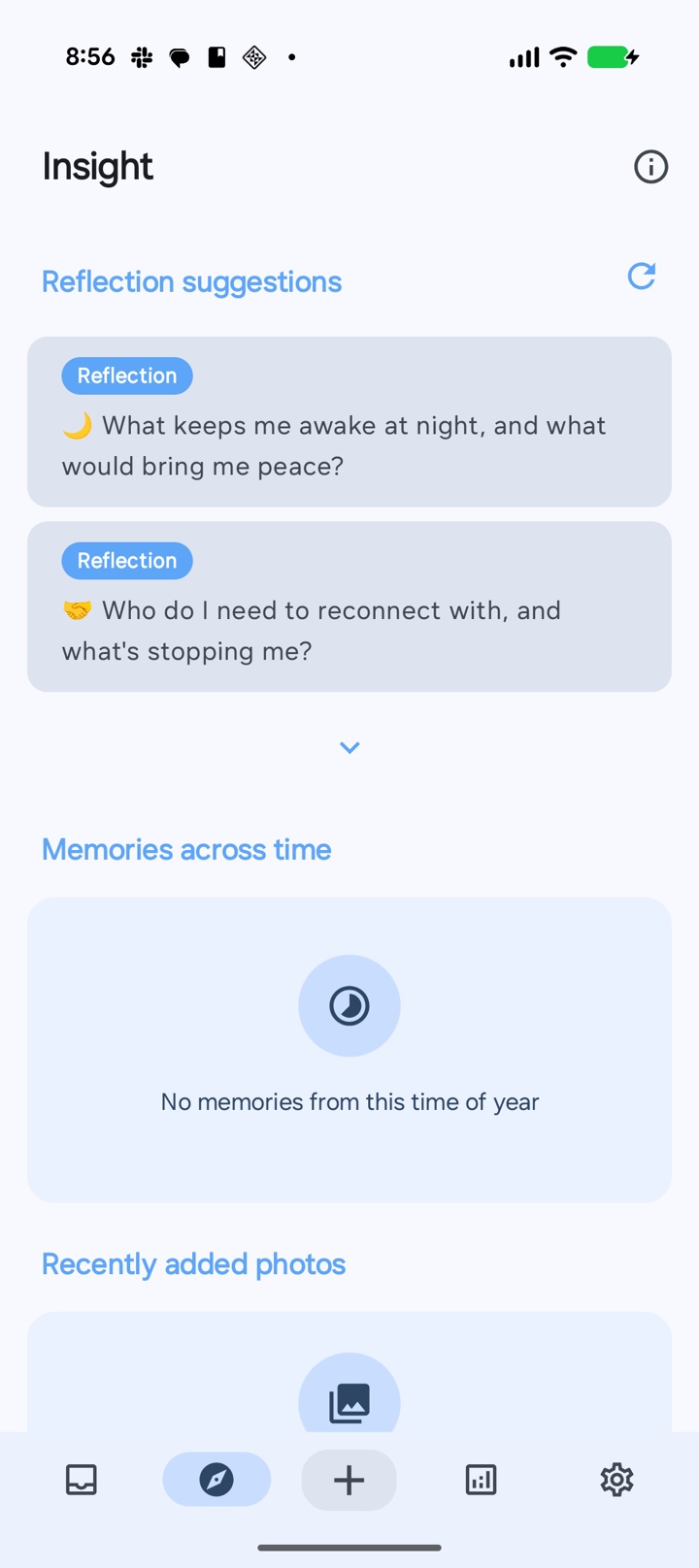 ONEDiary mood and diary statistics screen